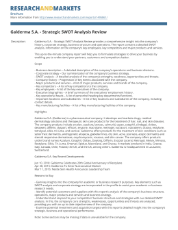Galderma SA - Strategic SWOT Analysis Review