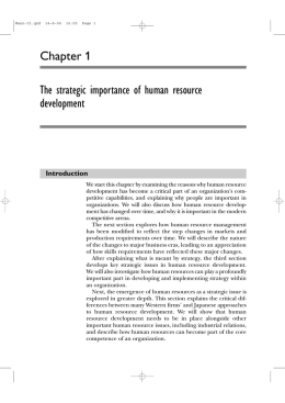 Chapter 1 The strategic importance of human resource