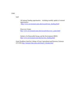 UMN IonE All internal funding opportunities – including monthly
