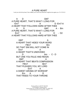 A PURE HEART A   D  GM7 A PURE HEART, THAT`S WHAT I LONG