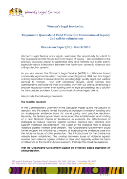 Women`s Legal Service - Response to Discussion Paper