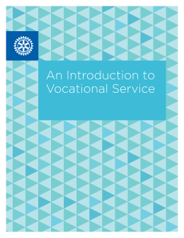 An Introduction to Vocational Service