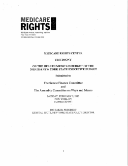 medicare rights center testimony