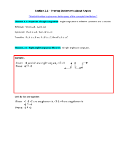 Section 2.6 – Proving Statements about Angles
