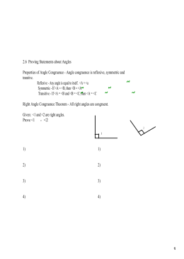 2.6 Proving Statements about Angles Properties of Angle