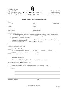 Military Certificate of Acceptance Request Form