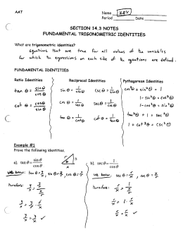 FUNDAMENTAL TRIGONOMETRIC IDENTITIES