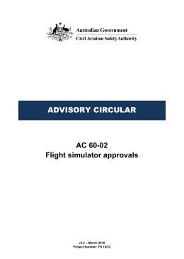 Flight Simulator Approvals - Civil Aviation Safety Authority