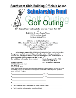 19 Annual Golf Outing to be held on Friday July 18