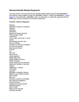 Standard Health-Related Segments