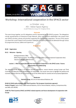 Workshop: International cooperation in the SPACE sector