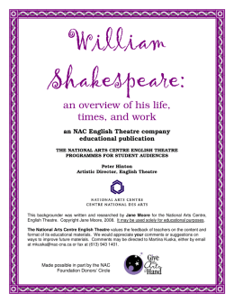 William Shakespeare: an overview of his life, times