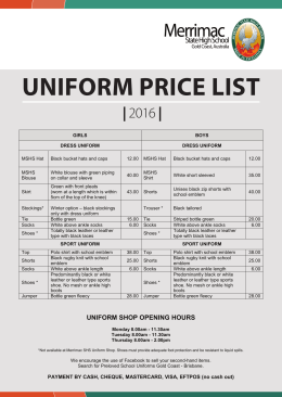 Uniform Price List 2016 - Merrimac State High School