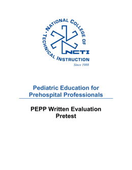 Pediatric Education for Prehospital Professionals PEPP Written