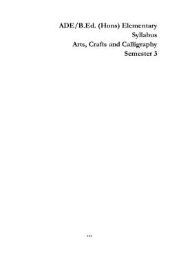 ADE/B.Ed. (Hons) Elementary Syllabus Arts, Crafts and Calligraphy
