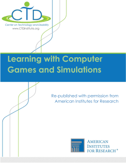 Learning with Computer Games and Simulations