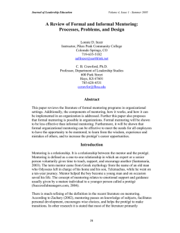 A Review of Formal and Informal Mentoring