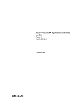 Oracle Financials RXi Reports Administration Tool User Guide