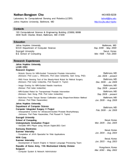2010 Nathan Cho CV.hwp - Department of Computer Science