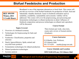 Biofuel Feedstocks and Production