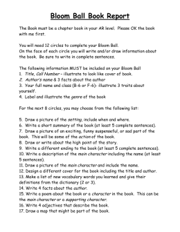 Bloom Ball Book Report
