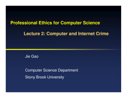 Professional Ethics for Computer Science Lecture 2: Computer and