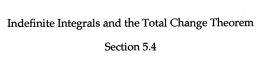 Indefinite Integrals and the Total Change Theorem