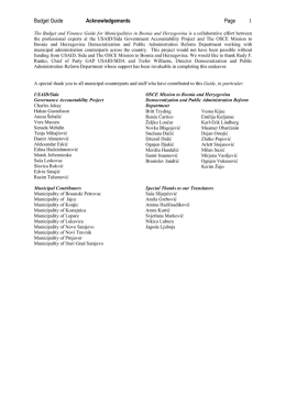 Budget Guide Acknowledgements Page 1