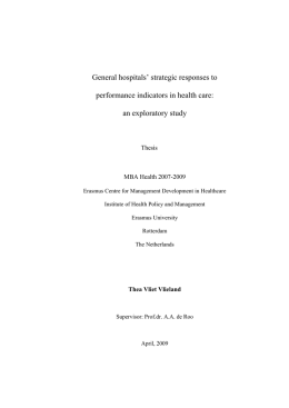 Performance Indicators in Health Care