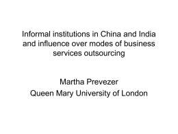 Informal institutions in China and India and influence over modes of