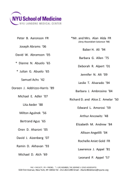 Peter B. Aaronson FR Joseph Abrams `06 David W. Abramson `05