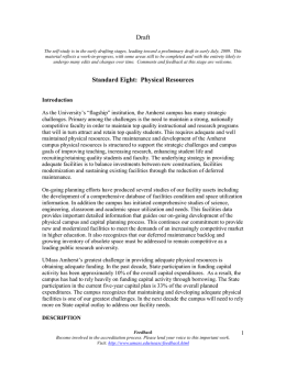 Draft Standard Eight: Physical Resources