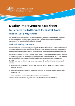 Quality Improvement Fact Sheet - Department of Education and