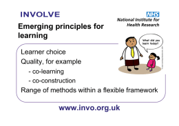 Emerging principles for learning www.invo.org.uk