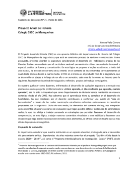 Proyecto Anual de Historia Colegio SSCC de Manquehue