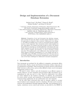 Design and Implementation of a Document - CEUR