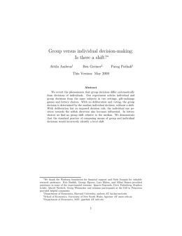 Group versus individual decision-making: Is there a shift?