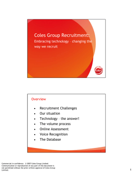 Coles Group Recruitment: