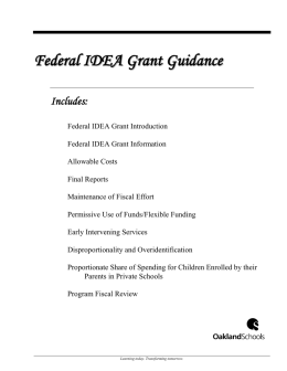 2. IDEA Federal Grant Guidance