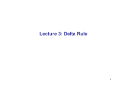 Lecture 3: Delta Rule