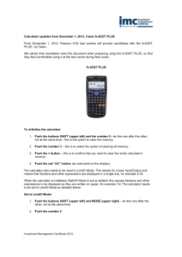 Calculator updates from December 1, 2012. Casio fx