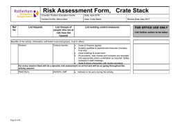 Crate Stack - Risk Assessment - Crowden Outdoor Education Centre