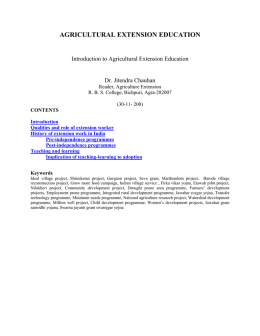 AGRICULTURAL EXTENSION EDUCATION