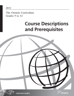Course Descriptions and Prerequisites