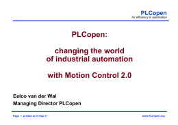 Standard PLCopen Presentation