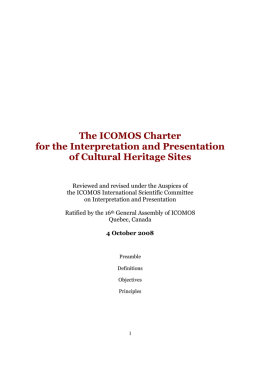 The ICOMOS Charter for the Interpretation and