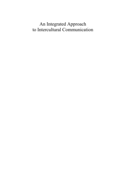 An Integrated Approach to Intercultural Communication