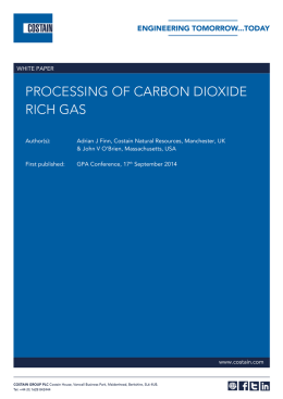 Processing of carbon dioxide rich gas