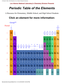 A Periodic Table of the Elements at Los Alamos National Laboratory