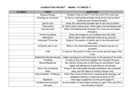 CULMINATING PROJECT MDM4U –01 PERIOD 3 S TUDENT